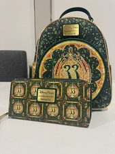 RARE Loungefly Disney Parks Club 33 Emerald Anniversary Mini Backpack & Wallet picture