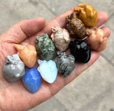 10pcs Natural Various crystal carved hearts Crystal Skull Carved Figurines picture