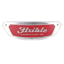 Large Vintage FLXIBLE Red Transit Bus Metal Emblem Badge, FLXIBLE-EMB picture