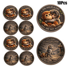 10Pcs Emotional Support Monkey Coin Health Encouragement Gift for Friends&Family picture