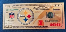 Pittsburg Steelers Gold Foil Plated Novelty Football Team Banknote Collectible picture