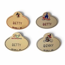 Vintage Walt Disney World Cast Member Name Badge Lot 4 Mickey 15th 25th 2000 picture