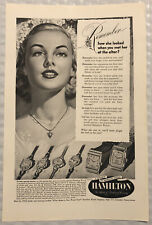 Vintage 1949 Hamilton Watches Original Print Ad - Remember How She Looked picture