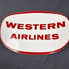 Rare 10”x7” Western Airlines Sticker Label 1940s-1950s picture