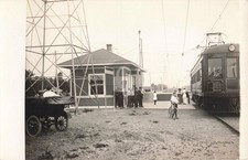 Railroad Trolley Station, Wayland MI Michigan RPPC Photo Postcard COPY picture
