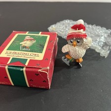 Vtg 1985 Hallmark Keepsake Ice Skating Owl Christmas Ornament 2.5