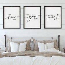 Love You More Sign Set - I Love You & More Wall Decor for Bedroom picture