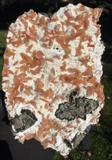 Large Natural Orange Heulandite W/ Okenite On Matrix Crystals Zeolite Specimens picture