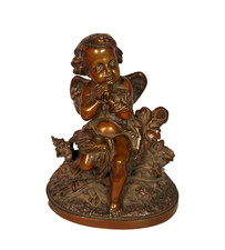 Antique 19th Century French Bronze Of Cupid Losing His Bow picture