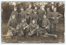 c1914-1918 WWI German Infantry Soldier Wine Smoking Germany RPPC Photo Postcard picture