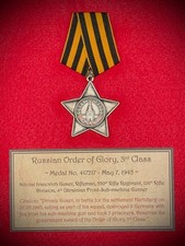 Russian Order Of Glory 3rd Class May 7 1945 - One Day Before Germany Surrendered picture