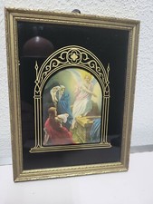 Vintage Litho Card He Is Risen 1187 UsA antique Framed Black Glass Xmas 1939 picture