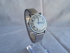 Vintage Timex Mechanical Watch Silver Tone Expansion Band 36.2mm 1977 Manual Win picture