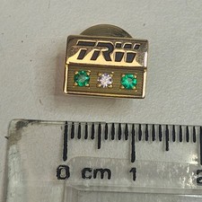 Vintage TRW 10K Gold Service Pin Diamond Emeralds O.C. Tanner Aerospace Award picture
