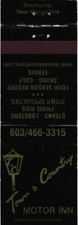 Shelburne New Hampshire Town & Country Motor Inn Vintage Matchbook Cover picture