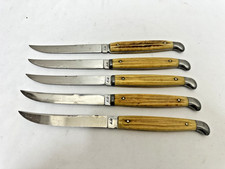5 Vintage Queen Cutlery Crowned Q  Steak Knife Bone / Stag Handle picture