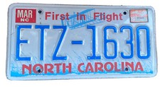 Vintage 1990s north carolina license plate ETZ-1630 picture