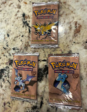 1999 Pokemon Fossil Unlimited Booster Pack Art Set 3 Sealed Packs WOTC English picture