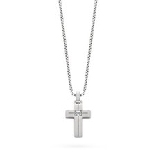 Stainless Steel Cross Necklace for Men with Zircon Pendant and Chain Vatican picture