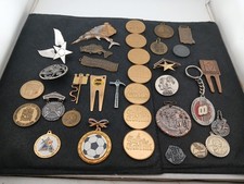 LOT OF GRANDPA'S vintage Souvenir coins pins Keychains collection picture