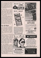 1962 Aspen Colorado Snow Ski Resort Map Brochure Offer Vintage Skiing Print Ad picture