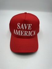 Authentic Cali Fame Trump Make America Great Again Save America Red Trucker Hat picture