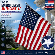 US American Flag 3x5 Made in USA Luxury Embroidered United States Flag Outdoor picture
