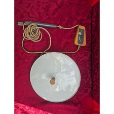 Vintage MCM Counterbalance UFO Wall Lamp Copper Perforated Saucer Counterweight picture