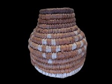 Vintage Miniature Tohono O'odham Papago Coiled Olla Basket Southwestern 2.5