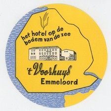 Hotel Voorhuys Emmeloord Netherlands Vintage Luggage Label picture