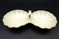 Vintage Lenox Bermuda Double Clam Shell Serving Dish Candy Nut Tray 24K Gold picture