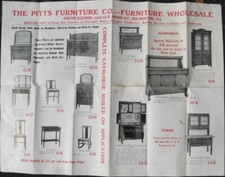 Antique Pitts Furniture Co. Advertising Poster ca 1910 picture