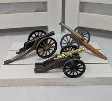 Vintage Civil War Military Cannon Replica Artillery Weapon Collectibles Lot of 3 picture