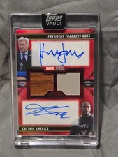 2026 Topps Marvel Vault Dual Auto Relic Harrison Ford / Anthony Mackie Red /5  picture
