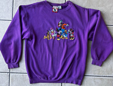 VTG 1990s Rare Mickey, Inc. Disney Purple Embroidered Crewneck Sweatshirt M picture