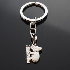 Cute Koala Bear Tree Australia Animal Zoo Wild Silver Metal Keychain Gift picture
