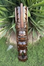 Hawaiian Lono Tiki Half Statue hand Carved 39