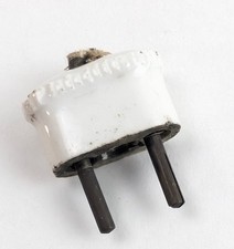 Rare Antique Porcelain  2  Prong  Electric / Electrical Plug  Fan Appliance Lamp picture