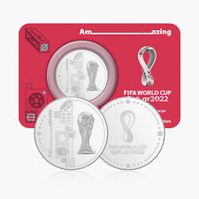 Collectable FIFA World Cup Qatar 2022 Football Championship Silver Plated Coin picture