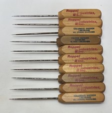 Lot Of 80 Vintage Wood Handle Ice Picks Advertising Roppel Industries. picture