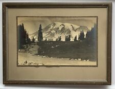 Antique Gelatin Silver Print Photograph Hikers Paradise Mt. Rainier Washington picture