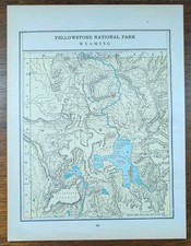 Vintage 1894 YELLOWSTONE PARK Map 11