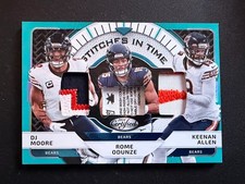 2024 Panini Chicago Bears Triple patch #'d5/15 DJ Moore Rome Odunze Keenan Allen picture