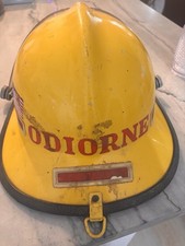 Vintage Cairns Bros Firefighter Helmet Yellow El Cajon City Odiorne Face Shield picture