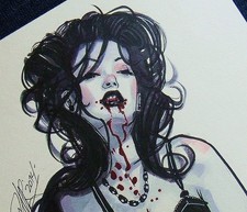 Original Comic Art Twilight Vampire Huntress picture