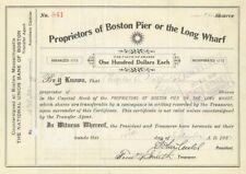 Proprietors of Boston Pier or the Long Wharf - Massachusetts Shipping Stock Cert picture