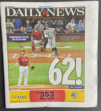 Aaron Judge 62 Home Runs breaks Roger Maris New York Daily newspaper 10/5 2022 picture