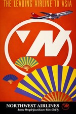Northwest Airlines 1970sβοΈ Poster - 20x30β Rare Reprint ποΈ picture