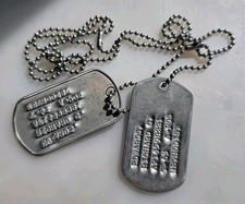 Orig VIETNAM WAR 1963 Pair Metal Dog Tags & Chain Authentic Air Force enlisted picture
