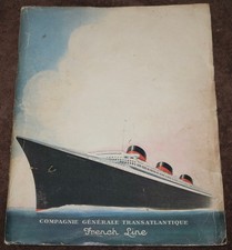 1935 ORIGINAL GENERAL TRANSATLANTIC FRENCH LINE NORMANDIE FIRST CLASS BROCHURE picture